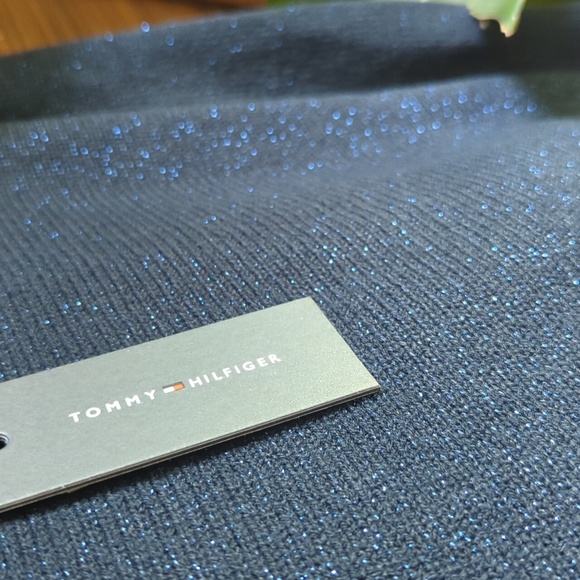NWT Tommy Hilfiger boatneck navy and blue sparkle sweater size small - Picture 7 of 7